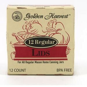Golden Harvest Canning Lids, Regular Mouth Lids 12 Count